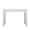 Table effet bois blanc et marbre