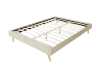 Cadre de lit avec sommier à lattes - Beige - Largeur 160 cm
