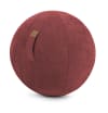 Balle d'assise design aspect velours rouge chiné avec poignée D65
