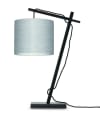 Lampe de table bambou noir/lin H46cm