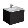 Meuble simple vasque 60cm  Noir + vasque