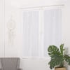 Paire de vitrages droits brodée de gouttes polyester blanc 60x90 cm
