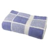 Drap de bain éponge carreaux en coton bleu 100x150 cm