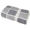 Drap de bain éponge carreaux en coton gris 100x150 cm