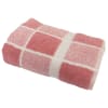 Drap de bain éponge carreaux en coton rose pâle 100x150 cm