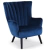 Fauteuil rétro vintage en noyer et rotin naturel - Robín - Noyer