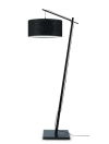 Lampadaire en bambou noir/lin H176cm