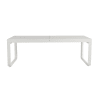 Table extérieur aluminium extensible plateau en verre 12 places blanc