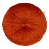 Coussin rond orange en velours 40 cm uni