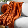 Plaid orange fleece 150x200 cm uni