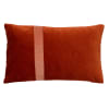 Coussin - orange en velours 30x50 cm avec motif rayé