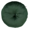 Coussin rond vert en velours 40 cm uni