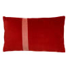 Housse de coussin rouge en velours-30x50 cm avec motif rayé