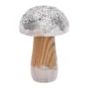 Petit champignon en bois argenté H10cm