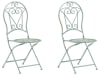 Set de 2 chaises de jardin vert