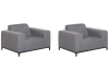 Conjunto de 2 sillones de poliéster gris negro