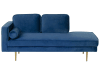 Chaise longue velluto blu marino sinistra