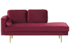 Chaise longue velluto rosso scuro sinistra