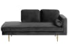 Chaise longue velluto nero destra