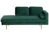 Chaise longue velluto verde smeraldo destra