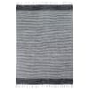 Tappeto in 100% cotone a strisce nero-grigio-bianco 190x290