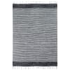 Tapis 100% coton bandes noir-gris-blanc 190x290
