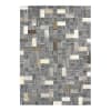 Tapis en cuirs recyclés motif mosaïque gris 120x170