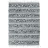 Tapis 100% coton bande relief blanc-noir 120x170