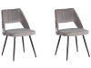 Lot de 2 chaises de salle à manger en velours gris