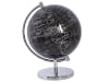 Globus schwarz silber Metallfuß glänzend 20 cm
