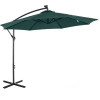 Parasol déporté octogonal parasol LED inclinable vert