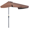 Demi-Parasol Balcon 2,7m Outsunny Crème - Parasol Mur Avec Manivelle & Structure Métal