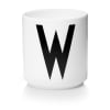 Tasse blanche design letters porcelaine blanc