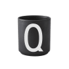 Tasse noire design letters porcelaine noir