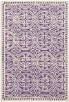 Tapis de salon interieur en violet & ivoire, 91 x 152 cm