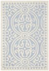 Tapis de salon interieur en bleu clair & ivoire, 91 x 152 cm