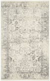 Tapis de salon interieur en ivoire & argent, 91 x 152 cm