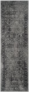 Tapis de salon interieur en gris & noir, 76 x 244 cm