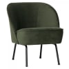 Fauteuil crapaud design en velours vert foncé