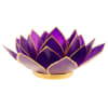 Porte bougie fleur de lotus violet et argent