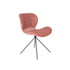 Chaise design en velours rose