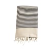 Fouta rayée traditionnelle anthracite yadara grise 200 x 200