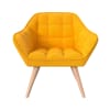 Sessel aus gelbem Stoff mit Armlehnen