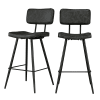 Set aus 2 Stuhl für Mittelinsel aus grau/schwarz Kunstleder, 66 cm