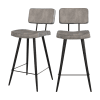 Set aus 2 Stuhl für Mittelinsel aus grauem Kunstleder, 66 cm