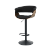 Chaise de bar réglable et pivotante 59/81 cm en cuir synthétique noir