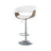 Chaise de bar réglable et pivotante 59/81 cm en cuir synthétique blanc