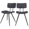 Chaise en cuir synthétique gris / noir (lot de 2)