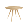 Mesa de comedor redonda de madera clara, 4 personas