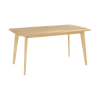 Mesa de comedor rectangular de madera clara, 6 personas